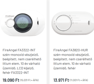 szénmonoxid érzékelő árak